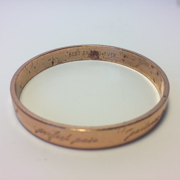 KATE SPADE Rose Gold Best Friend Ever Bangle - Picture 7 of 16